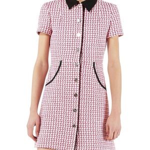 Maje Renatya Houndstooth Tweed Button-Front Mini